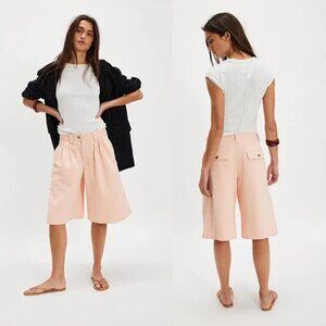 NWT New $98 Free People Sadie A-Line Long Peach Blush Shorts Size 2